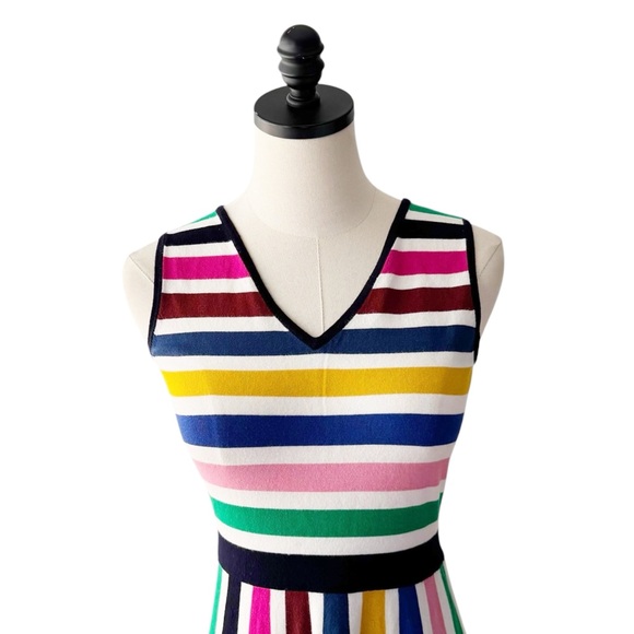 Boden Gracie Striped Knitted Fit and Flare Dress | US 4 - Picture 4 of 11